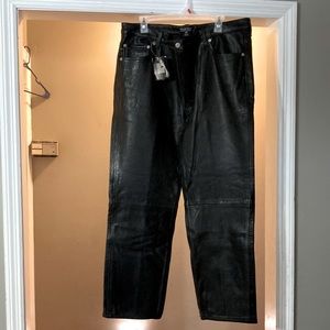 Black leather polo jeans brand Ralph Lauren